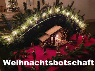 Krippe mit Christuskind Weihnachtsbotschaft